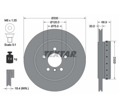 Disc Frana BMW Seria 5 330x20mm, 05/06x120, Disc Frana din două părți, ventilat interior, acoperit (cu un strat protector), cont