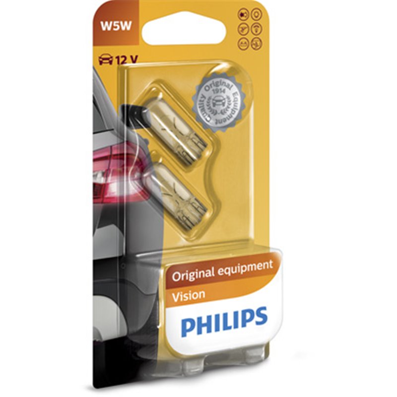 Set 2 Becuri Fara Soclu W5W 12V Philips(Blister)