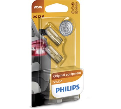 Set 2 Becuri Fara Soclu W5W 12V Philips(Blister)