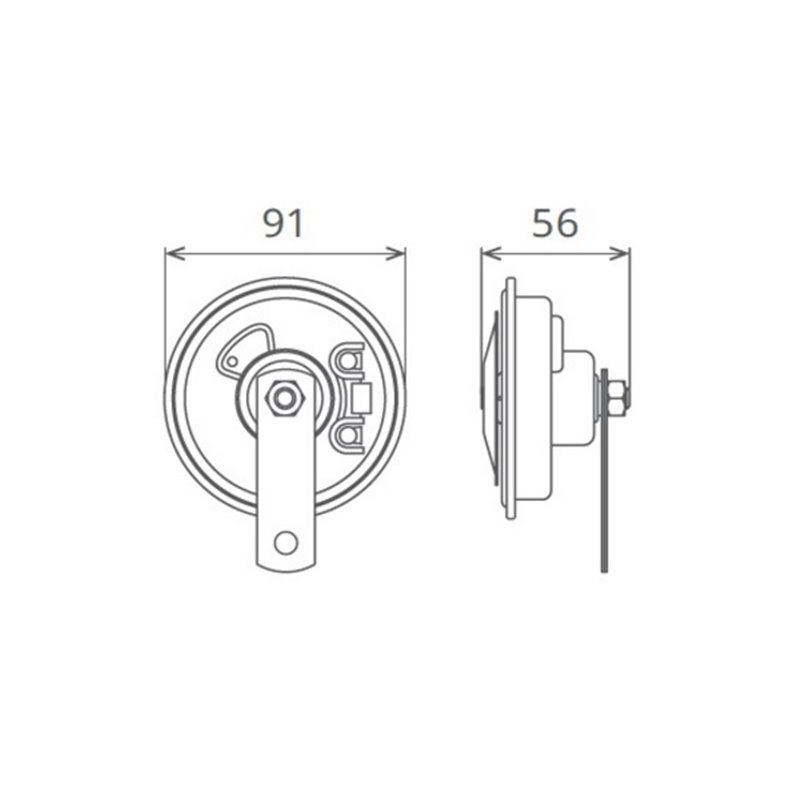 Claxon Electromagnetic 12V 5A Ton Inalt