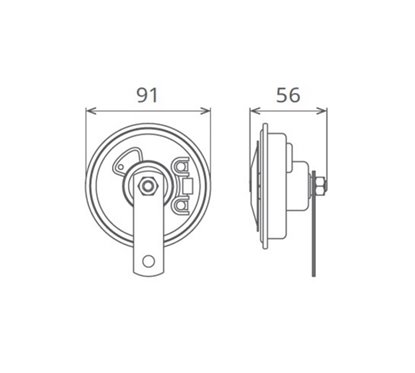 Claxon Electromagnetic 12V 5A Ton Inalt