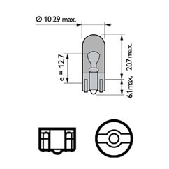 Set 2 Becuri Fara Soclu Wy5W 12V Philips