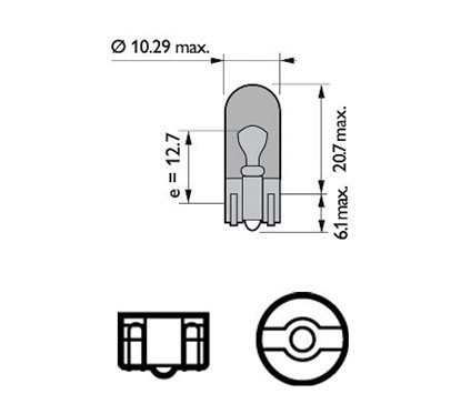 Set 2 Becuri Fara Soclu Wy5W 12V Philips