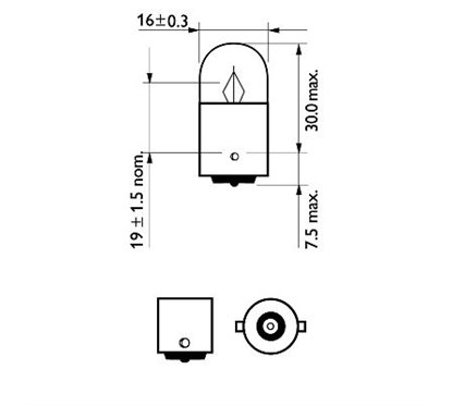 Set 2 Becuri Auxiliare R5W Ba15S 12V (Blister) Philips