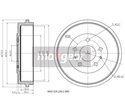 Tambur frana - MAXGEAR 19-3205