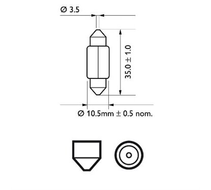 Set 2 Becuri 12V C5W Festoon Vision Blister Philips