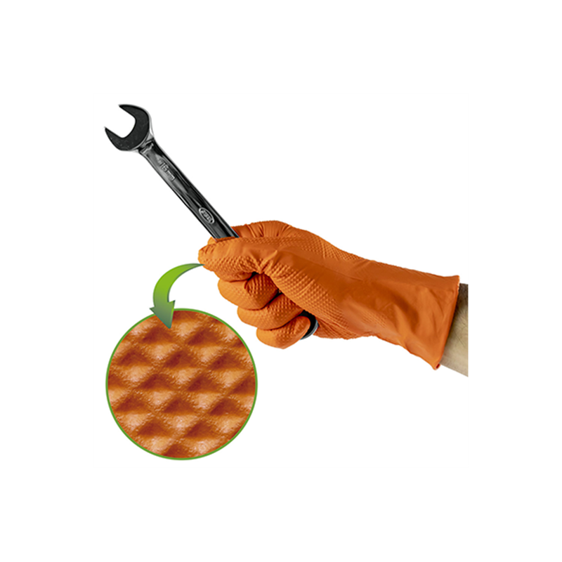 Manusi Din Nitril De Culoare Orange 7.0 Marimea: L (100 De Unitati) Jbm