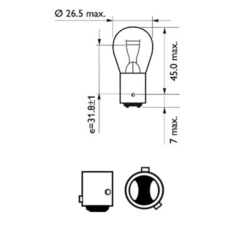 Set 2 Becuri Stop Frana P21/4W 12V (Blister) Philips