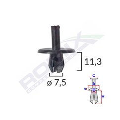 Clips Fixare Pentru Alfa Romeo/Fiat 7.5X11.3Mm - Negru Set 10 Buc