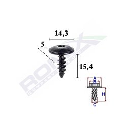 Surub Fixare Pentru Audi,Vw, Skoda5X15.4Mm Set 10 Buc