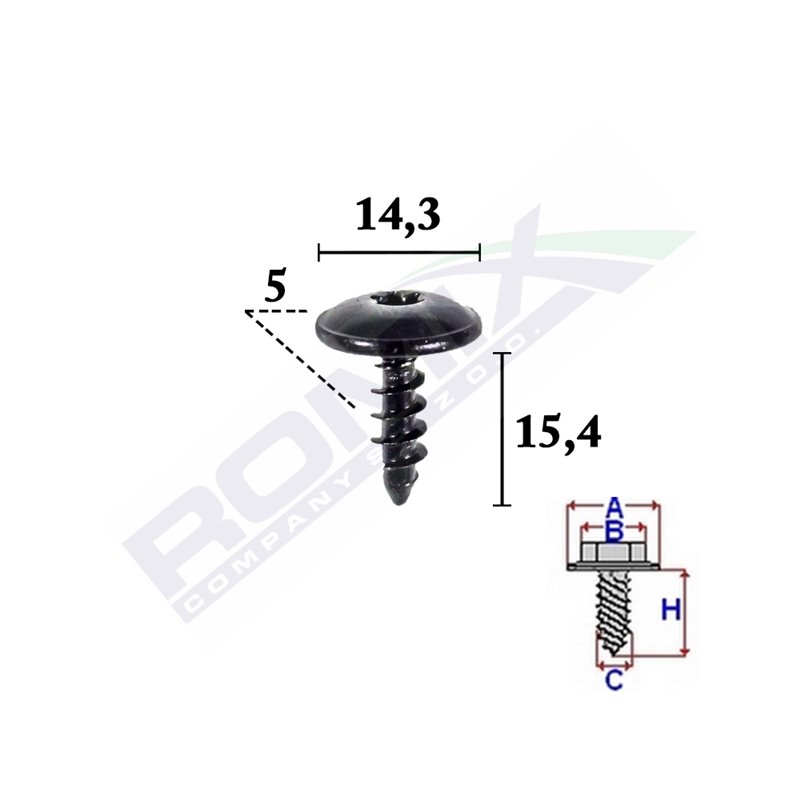 Surub Fixare Pentru Audi,Vw, Skoda5X15.4Mm Set 10 Buc