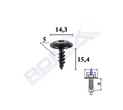 Surub Fixare Pentru Audi,Vw, Skoda5X15.4Mm Set 10 Buc