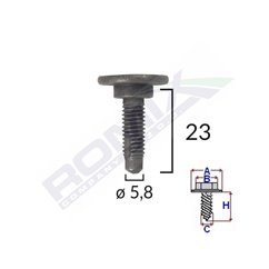 Surub Fixare Alfa Romeo/Fiat/Citroen 5.8X23Mm - Negru Set 5 Buc