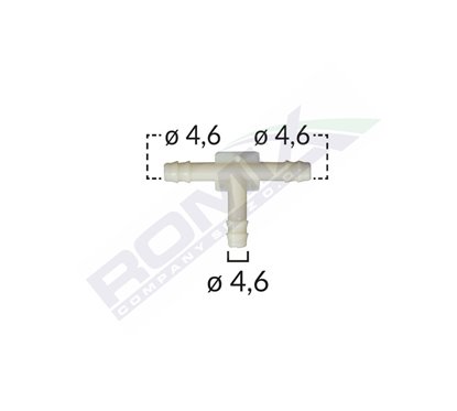 Conector Furtun Teu Universal 4.6Mm - Alb Set 10 Buc