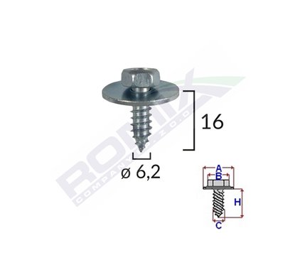 Surub Cu Cap Hexagonal Mb 6.2 Mm Set 10 Buc