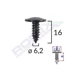 Surub Fixare Elemente Exterior Pentru Toyota, Kia, Hyundai 6.2X16Mm Set 10 Buc