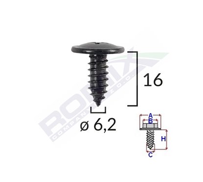 Surub Fixare Elemente Exterior Pentru Toyota, Kia, Hyundai 6.2X16Mm Set 10 Buc