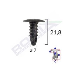 Clips Tapiterie Pentru Honda/Hyundai/Toyota 7X21.8Mm - Negru Set 10 Buc