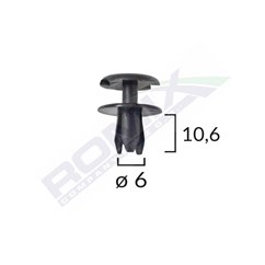 Clips Fixare Pentru Opel 6X10.6Mm - Negru Set 10 Buc