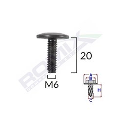 Surub Fixare Bara Protectie M6 Pentru Vw/Peugeot/Citroen Set 5 Buc