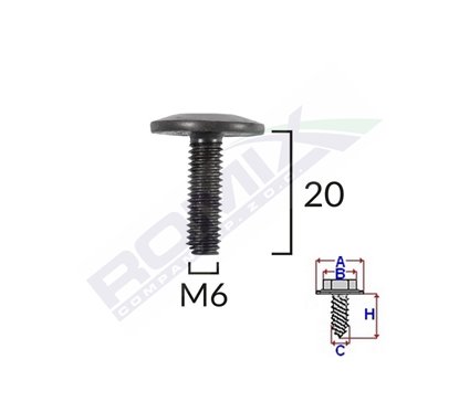 Surub Fixare Bara Protectie M6 Pentru Vw/Peugeot/Citroen Set 5 Buc