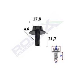 Surub Fixare Pentru Mazda6X21.7Mm Set 10 Buc