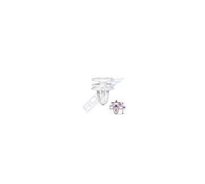 Clips Tapiterie Pentru Peugeot 7.9X20Mm - Alb Set 10 Buc