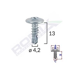 Surub Autoforant Din Zinc 4.2X13 Set 100 Buc