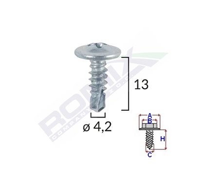 Surub Autoforant Din Zinc 4.2X13 Set 100 Buc