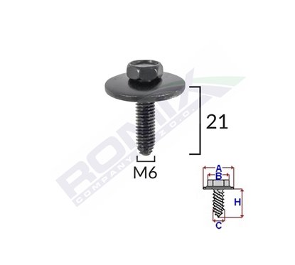 Surub Fixare Elemente Exterior Pentru Renault 6X21Mm Set 5 Buc