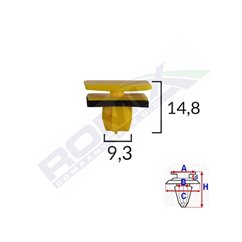 Clips Fixare Elemente Exterioare Pentru Hyundai 9.3X14.8Mm - Galben Set 10 Buc