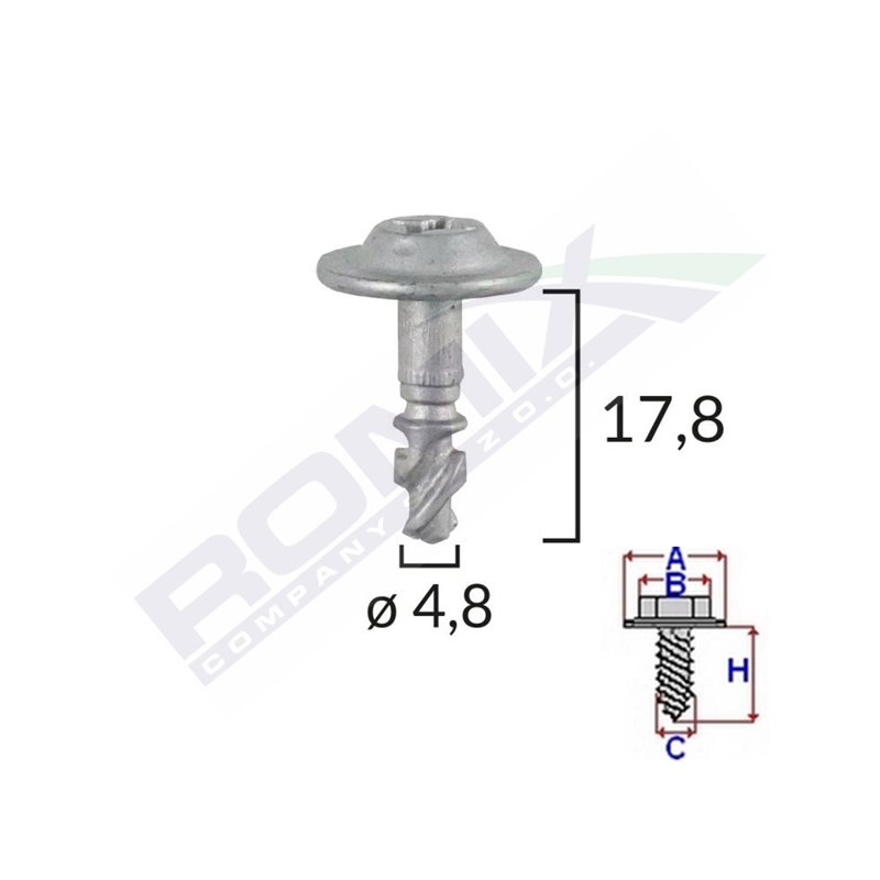 Clips Capac Motor Pentru Bmw/Audi 4.8X14.8Mm - Negru Set 10 Buc