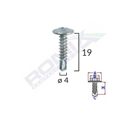 Surub Autoforant Din Zinc 4.2X19 Set 100 Buc