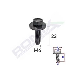 Surub Fixare Elemente Exterior Pentru Peugeot, Citroen 6X22Mm Set 5 Buc