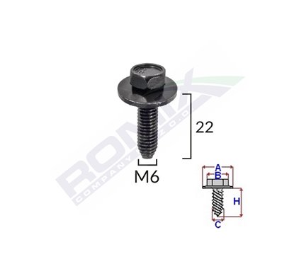 Surub Fixare Elemente Exterior Pentru Peugeot, Citroen 6X22Mm Set 5 Buc