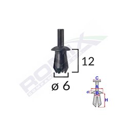 Clips Fixare Elemente Exterioare Pentru Opel 8X12Mm - Negru Set 10 Buc