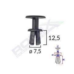 Clips Fixare Pentru Bmw/Skoda 7.5X12.5Mm - Negru Set 10 Buc