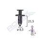 Clips Fixare Pentru Audi/Seat/Vw/Mazda/Nissan 8.5X21.5Mm - Negru Set 10 Buc
