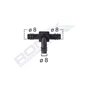 Conector Furtun Teu Universal 8Mm - Negru Set 5 Buc