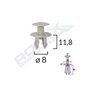 Clips Fixare Pentru Vw 8X11.8Mm - Gri Set 10 Buc