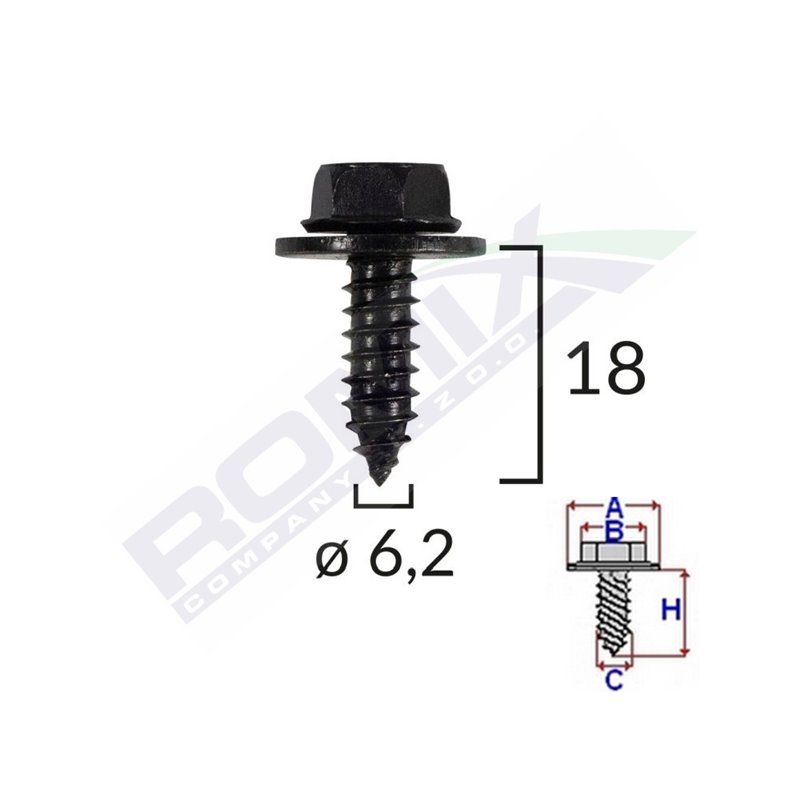 Surub Fixare Elemente Exterior Pentru Toyota 6.2X18Mm Set 10 Buc