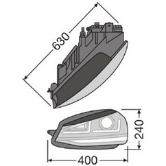 Set 2 Faruri Led Pentru Vw Golf Vii (2012-2016) Negru Ledriving Xenon / Pozitie Halogen Ledhl104-Bk Osram