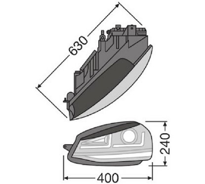 Set 2 Faruri Led Pentru Vw Golf Vii (2012-2016) Negru Ledriving Xenon / Pozitie Halogen Ledhl104-Bk Osram