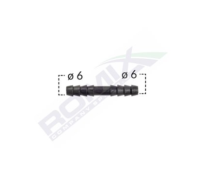 Conector Drept Furtun Conducte 6Mm - Negru Set 10 Buc