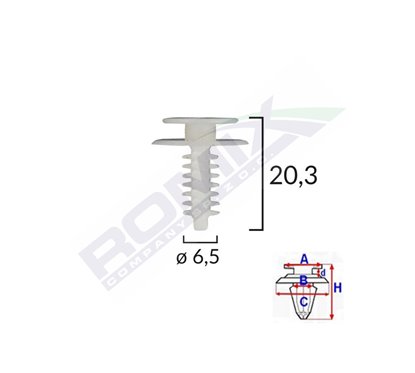 Clips Tapiterie Pentru Fiat/Lancia/Alfa Romeo - Alb Set 10 Buc