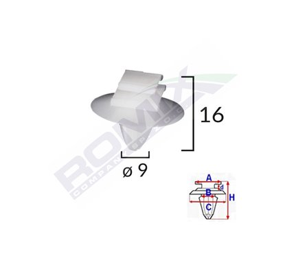 Clips Fixare Elemente Exterioare Pentru Fiat/Lancia/Alfa Romeo/Peugeot - Alb Set 10 Buc