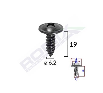 Surub Cu Cap Incrucisat Diametru 6.2Mm Lungime 19Mm Set 10 Buc