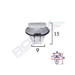 Clips Fixare Bara Protectie Pentru Nissan 9X15Mm Alb Set 5 Buc