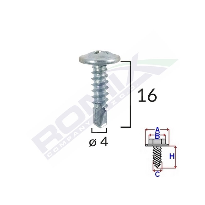 Surub Autoforant Din Zinc 4.2X16 Set 100 Buc