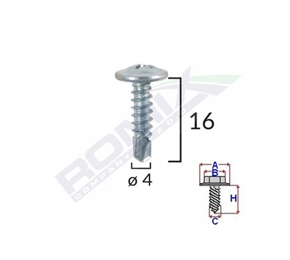 Surub Autoforant Din Zinc 4.2X16 Set 100 Buc